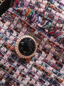 tweed playsuit with chain trims