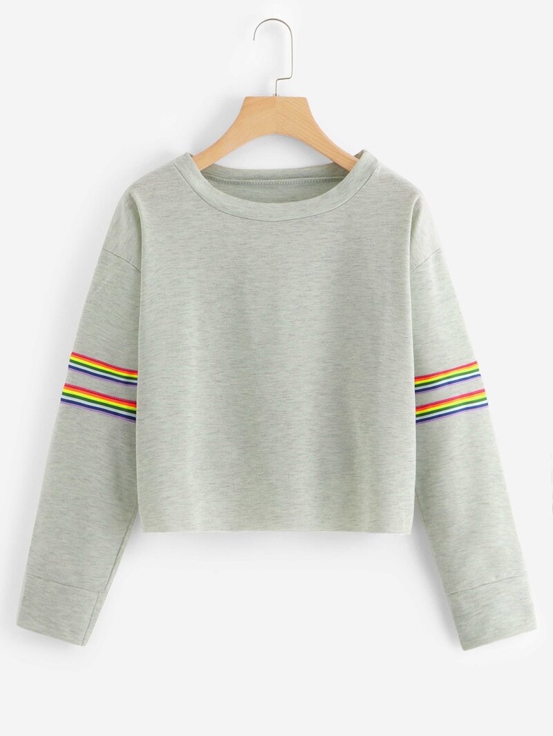 

Striped Tape Tee, Grey