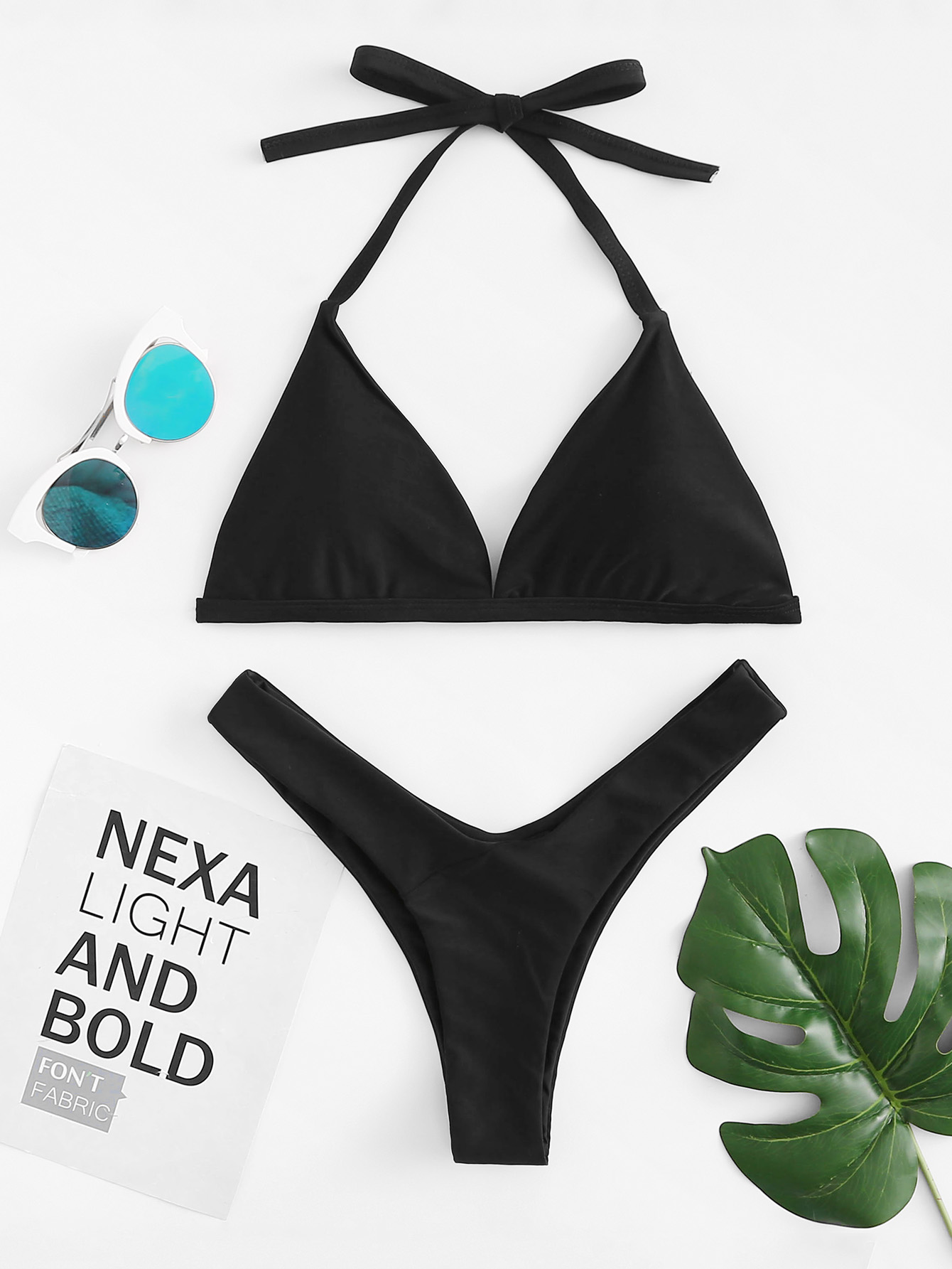 Ensemble De Bikini Plain Avec Lacet Shein France My XXX Hot Girl