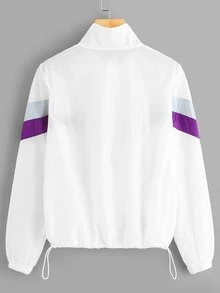 شريطة الرباط حاشية جاكيت - أبيض - مشاهدة 2