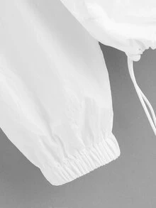 شريطة الرباط حاشية جاكيت - أبيض - مشاهدة 3