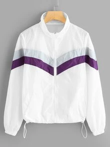 شريطة الرباط حاشية جاكيت - أبيض - مشاهدة 1