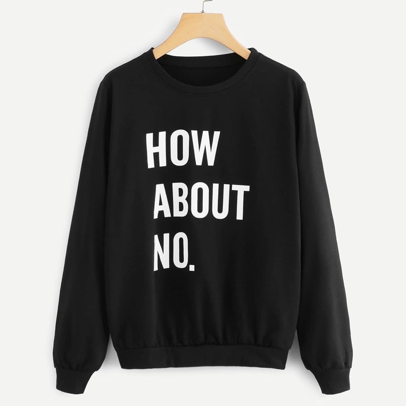 

Slogan Graphic Sweatshirt, Black