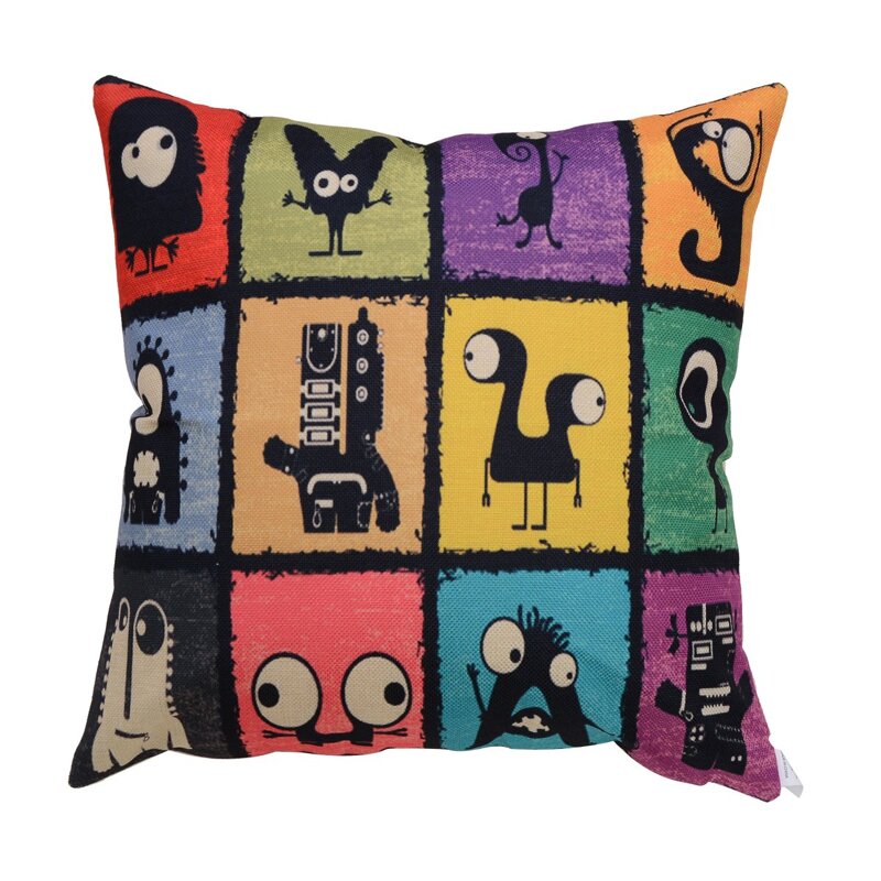 

Monster Print Pillowcase, Multicolor