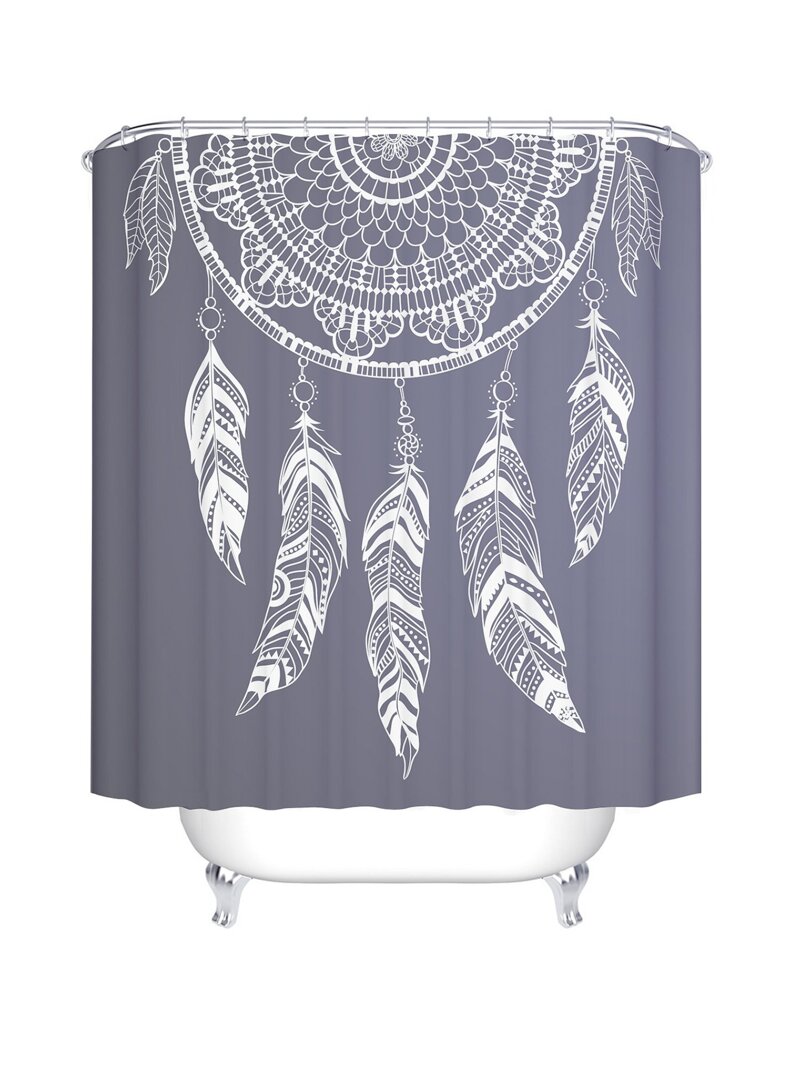 

Dreamcatcher Print Shower Curtain With 12pcs Hook, Multicolor