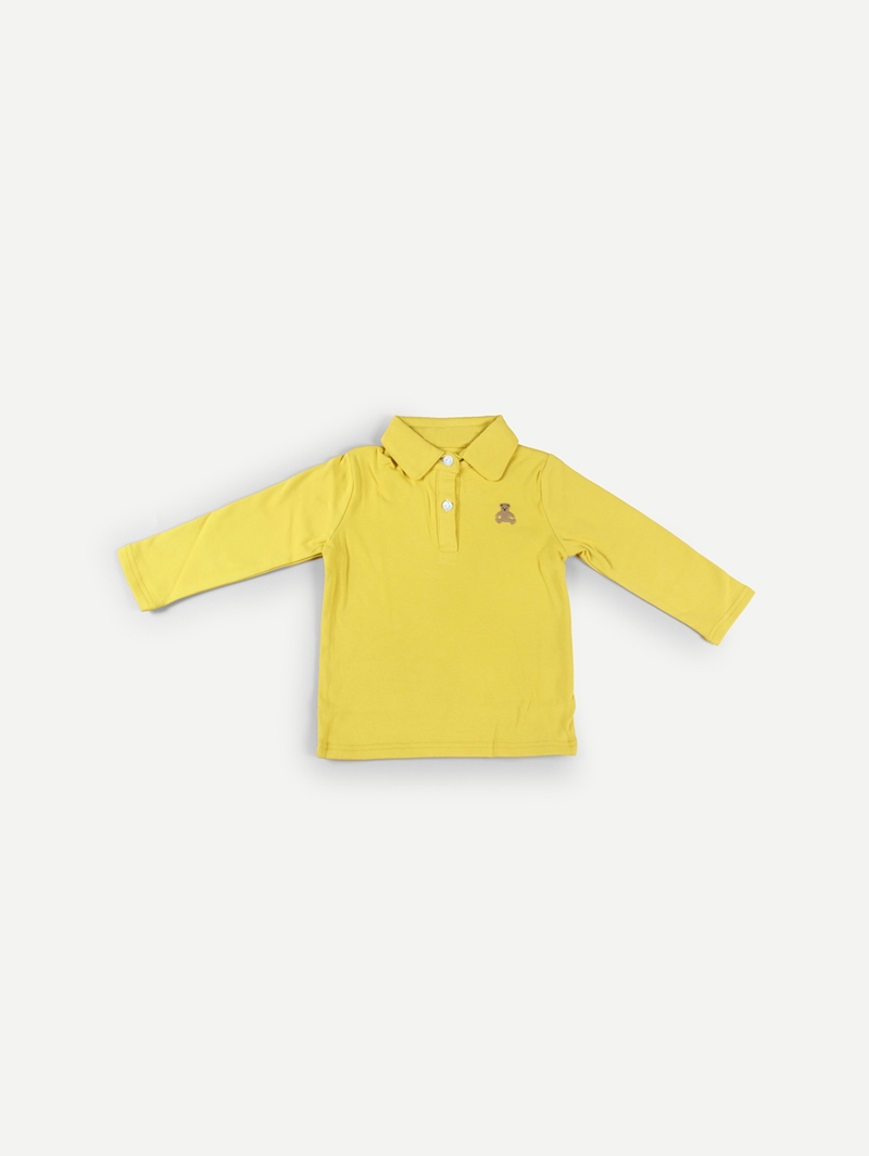 

Boys Cartoon Pattern Polo Shirt, Yellow
