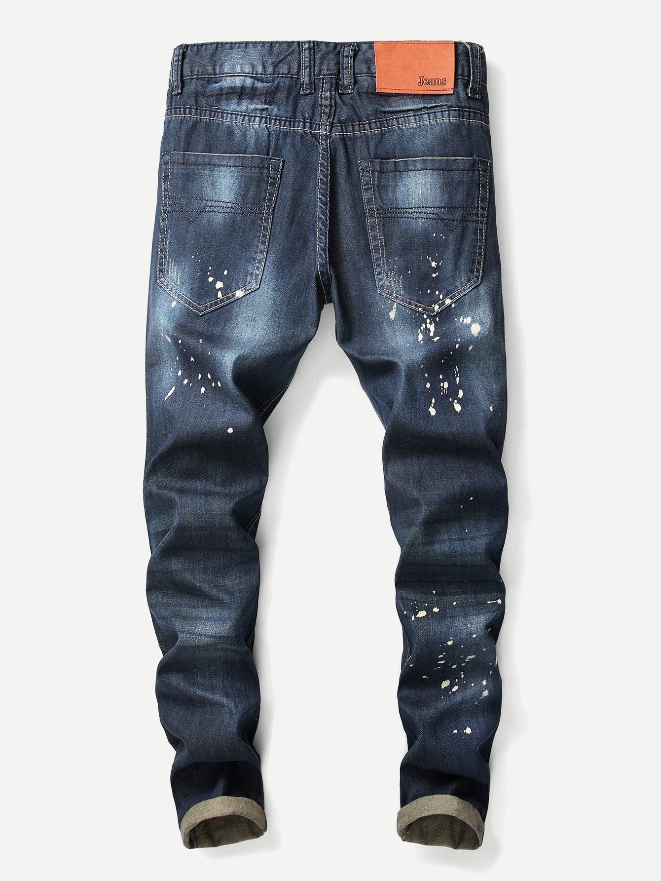 Men Paint Splatter Patched Jeans SHEIN IN