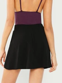 SHEIN Essnce Falda corta de vuelo y cintura elástica