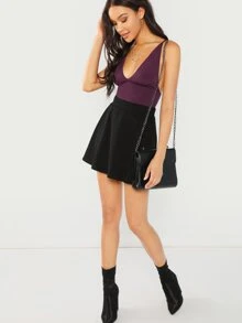 SHEIN Essnce Falda corta de vuelo y cintura elástica