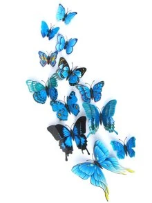 12pcs 3D Butterfly Wall Decor, Removable Wall Art Butterfly Sticker, For Home Decor - Multicolor - View 2