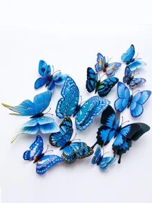 12pcs 3D Butterfly Wall Decor, Removable Wall Art Butterfly Sticker, For Home Decor - Multicolor - View 4