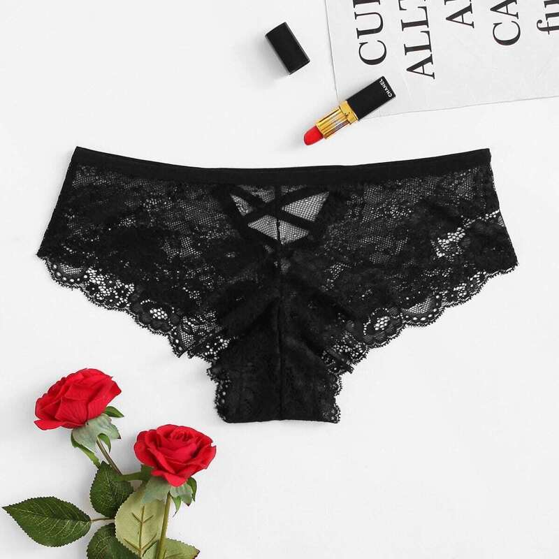 

Floral Lace Panty, Black