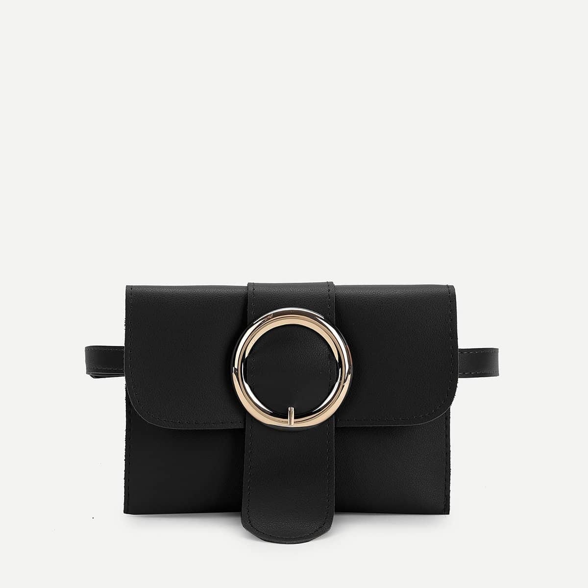Image of Buckle Detail PU Bum Bag