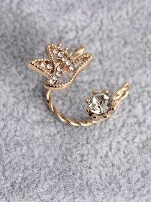 Bird & Round Design Ear Cuff 1Pc