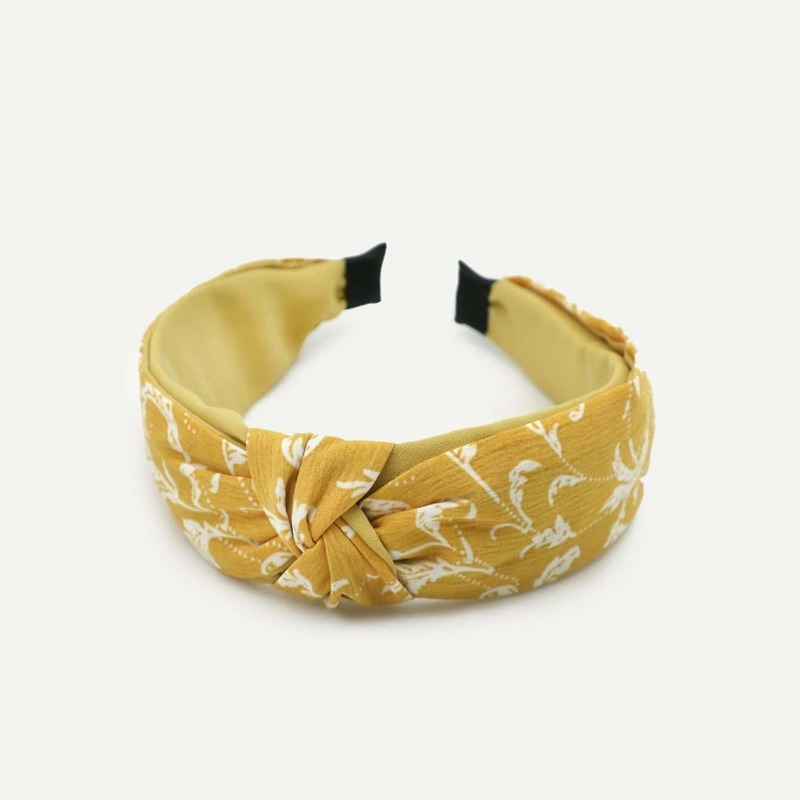 

Knot Leaf Print Headband, Yellow