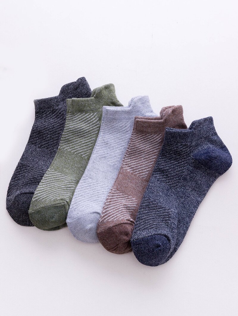 

Men Striped Ankle Socks 5pairs, Multicolor