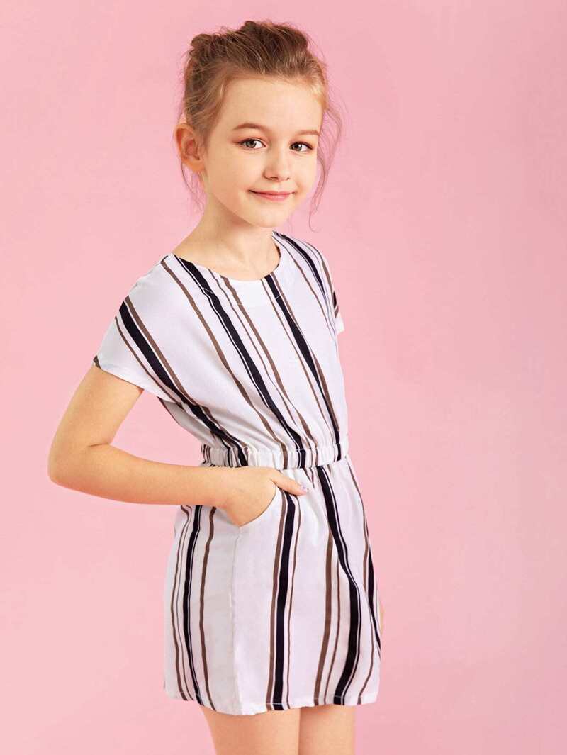 

Girls Striped Dress, Multicolor