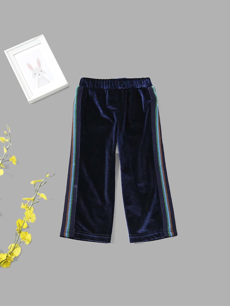 

Girls Contrast Tape Side Pants, Navy