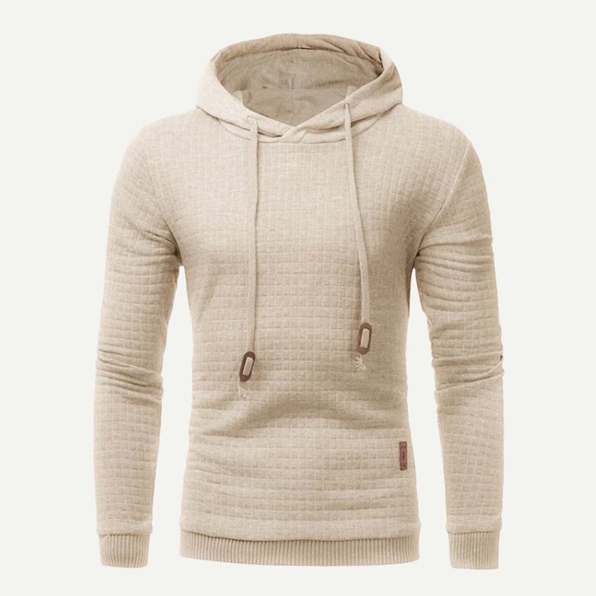 

Guys Solid Hooded Sweatshirt, Khaki