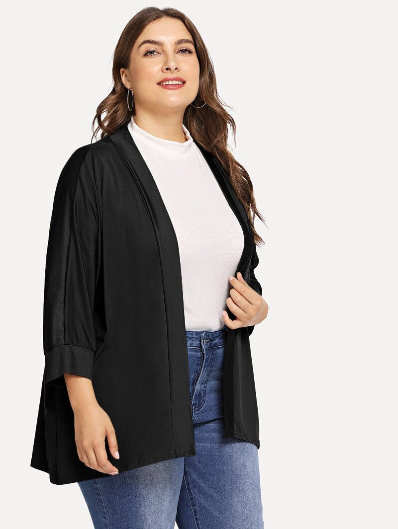 

Plus Solid Fitting Coat, Black