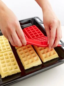 1 pièce Moule à gaufres en silicone 4 cavités, moule à gaufres en silicone, plateau de cuisson pour gaufres, moule pour gâteaux, chocolat, bonbons et cuisson, carré