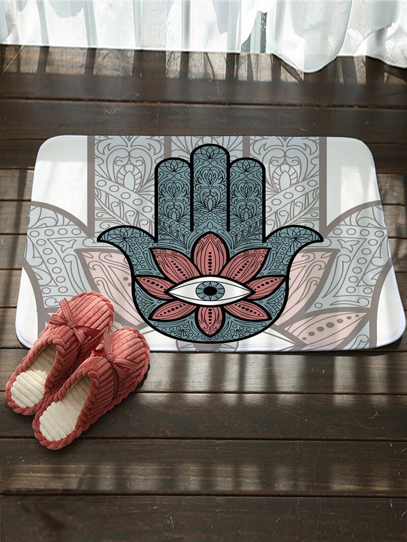 

Hand Of Fatima Print Floor Mat, Multicolor