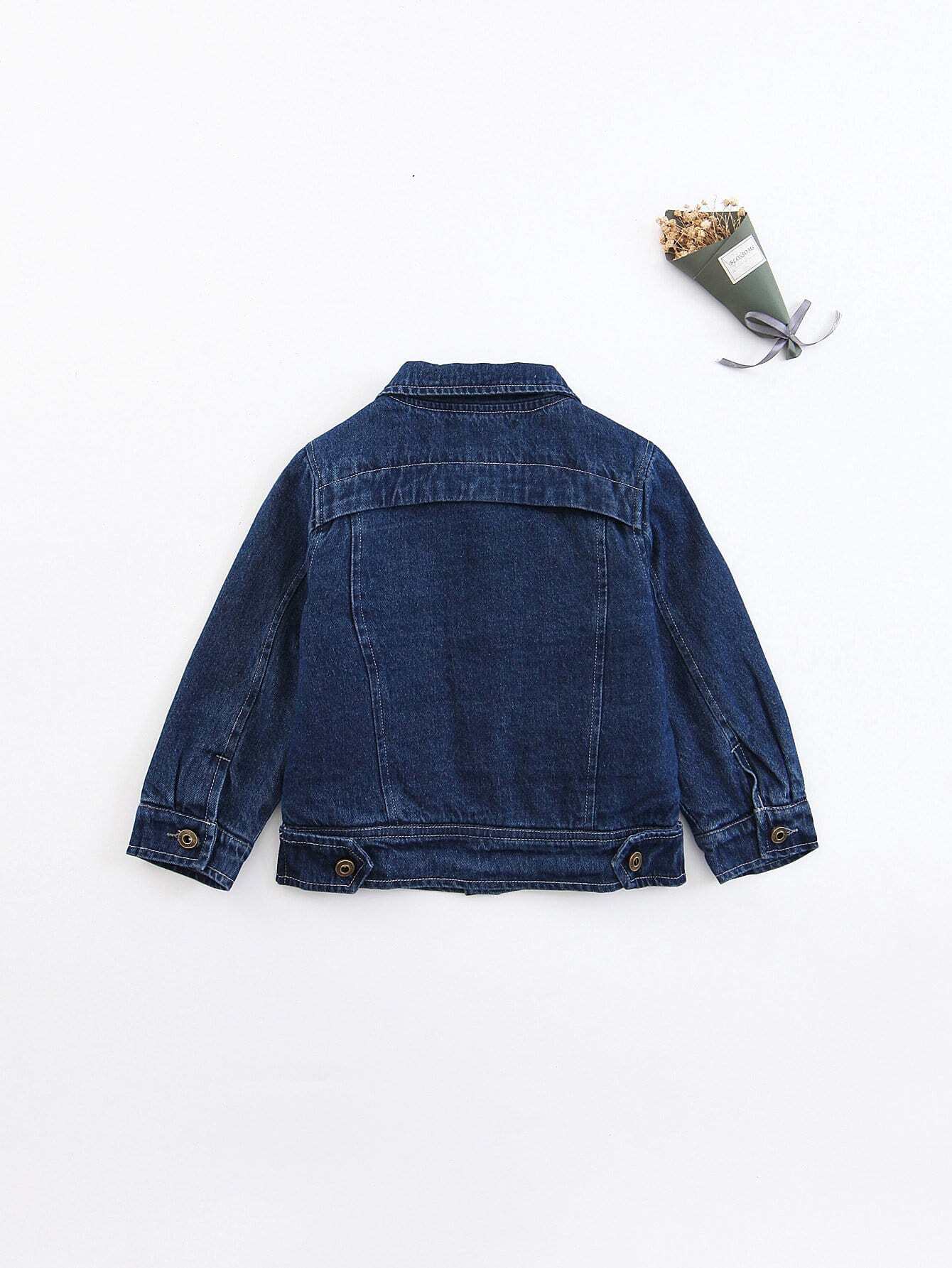 Giacca da bambina monopetto in denim | SHEIN ITALIA
