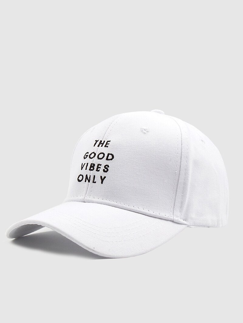 

Men Embroidered Letter Baseball Cap, White