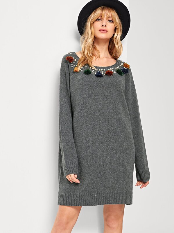 Beaded Sweater Dress