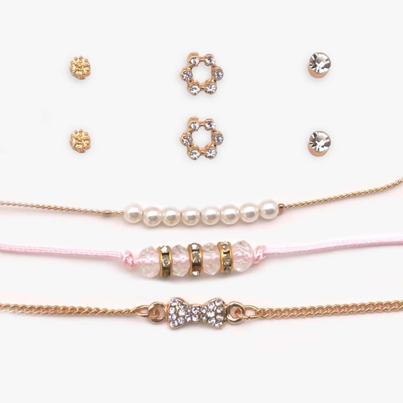 

Bead Bracelet 3pcs & Earrings 3pairs