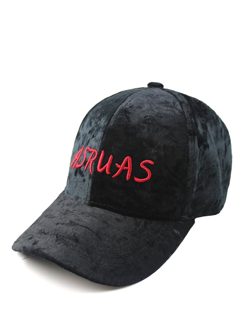 

Letter Embroidery Baseball Cap, Black