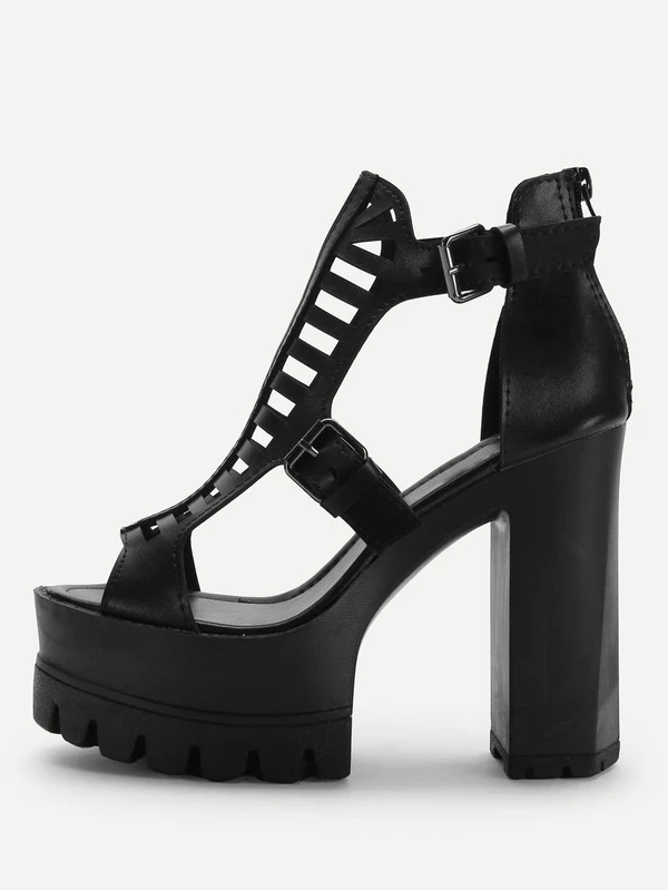 buckle platform heels