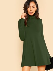 High Neck Flowy Dress