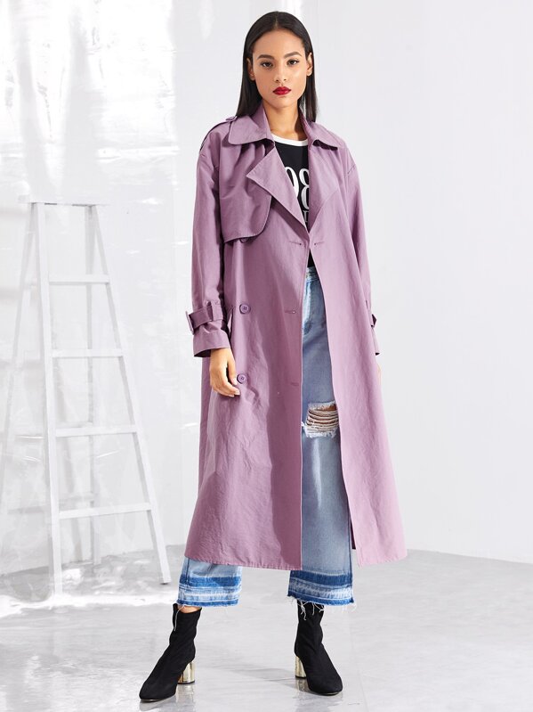 Stylish Double Ted Slim Casual Trench Coat