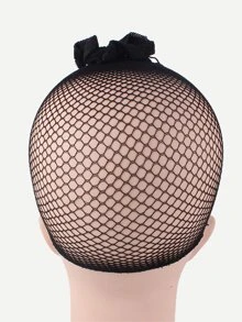 Gorro de peluca de malla 1 pieza - Negro - Ver 3