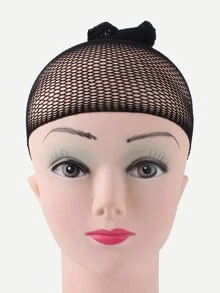 Gorro de peluca de malla 1 pieza - Negro - Ver 1