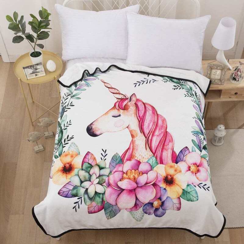 

Unicorn Print Blanket 1 PC, Multicolor