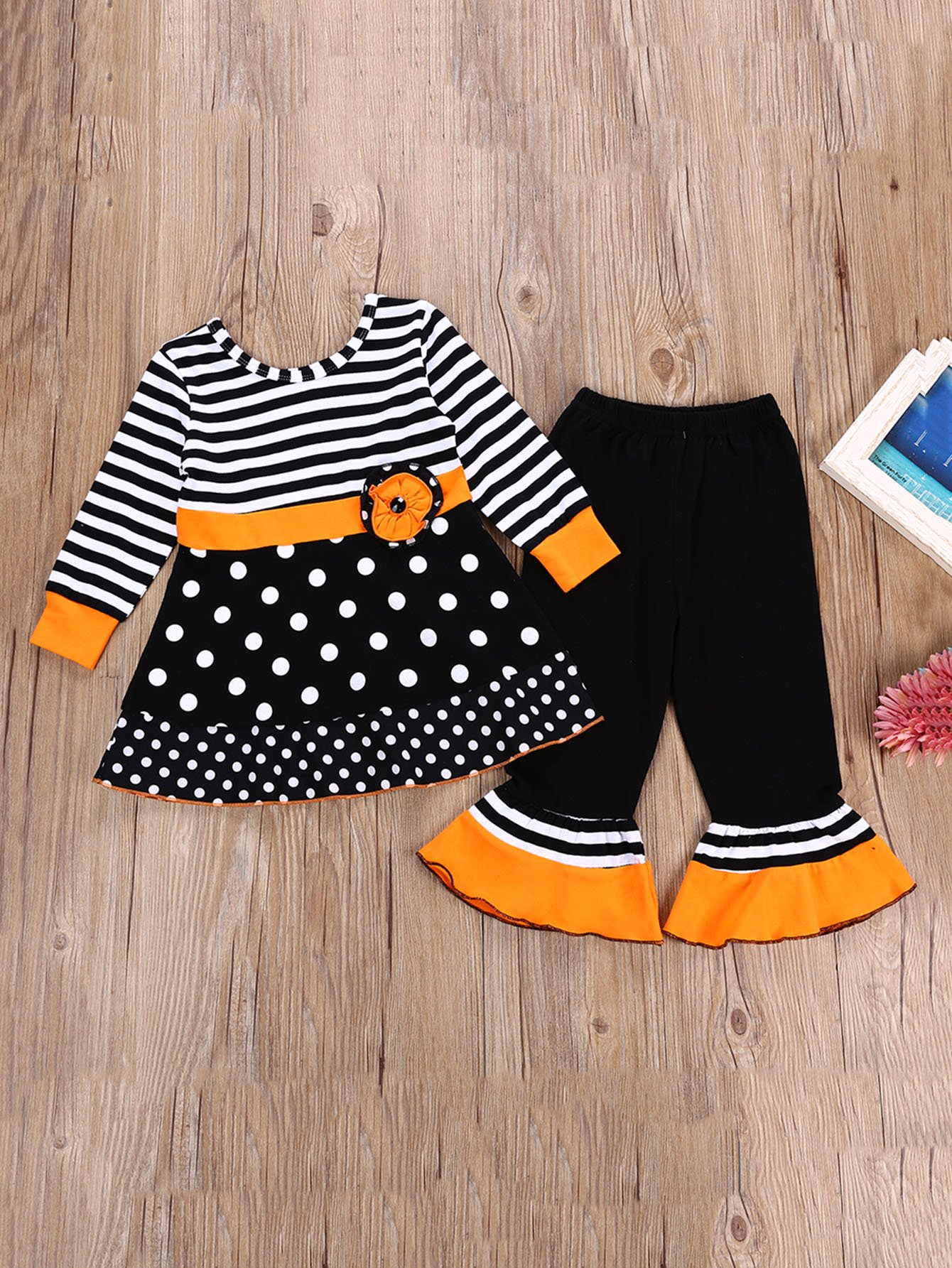 Top da bambina a righe con pantaloni a zampa d'elefante | SHEIN ITALIA
