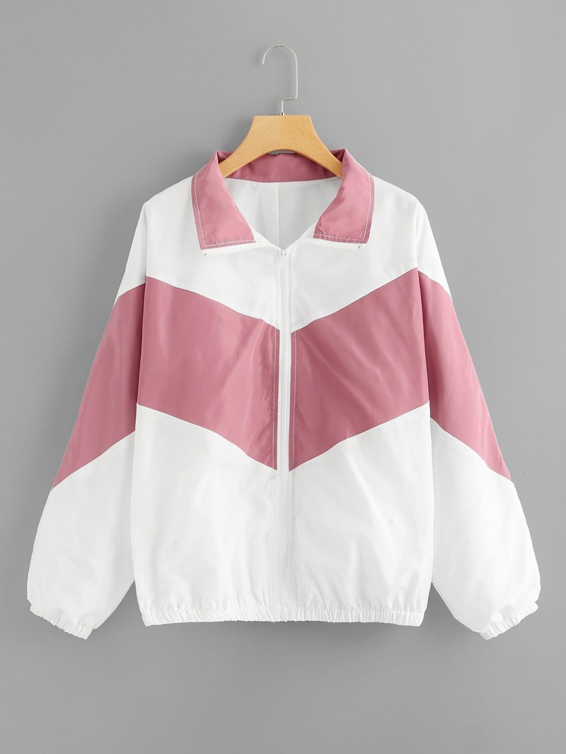 

Color Block Zip Up Jacket, Multicolor
