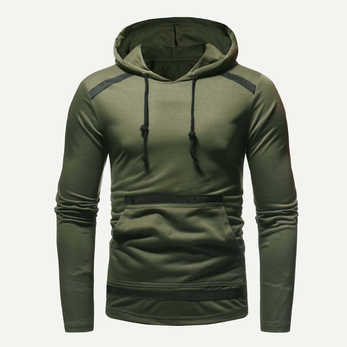 

Guys Tape Detail Hooded Sweatshirt, Army green