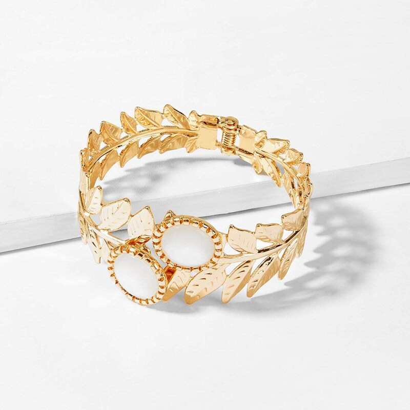

Leaf Design Bracelet 1pc, Gold