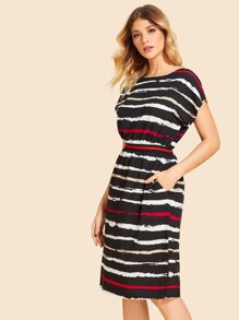 Split Side Striped Dress