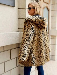 Abrigo teddy animal print con capucha - Multicolor - Ver 2