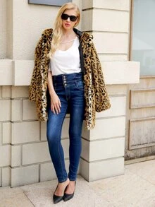 Abrigo teddy animal print con capucha - Multicolor - Ver 5