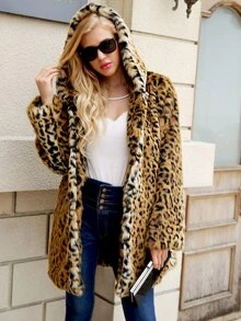 Abrigo teddy animal print con capucha - Multicolor - Ver 4