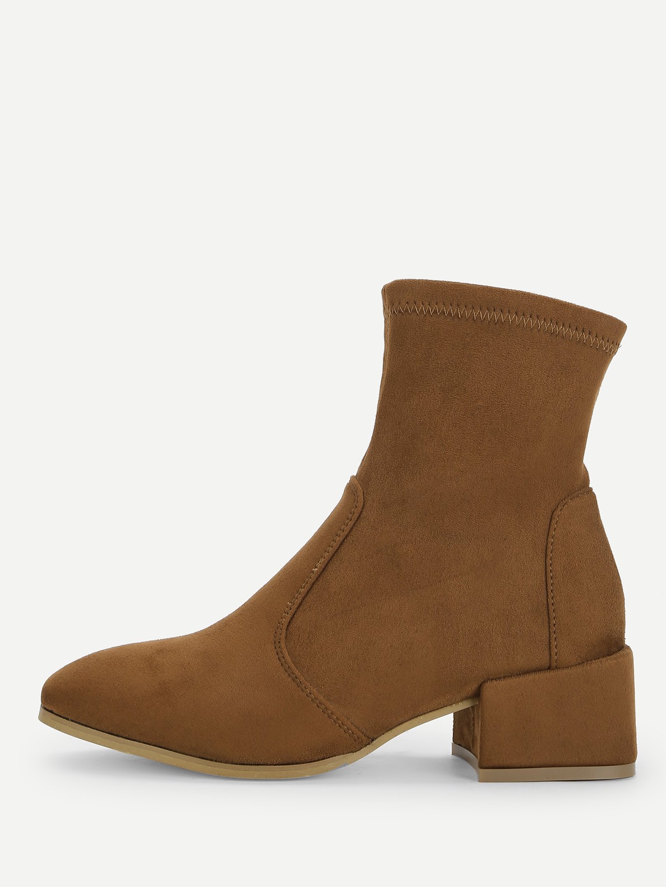 Plain Block Heeled Boots