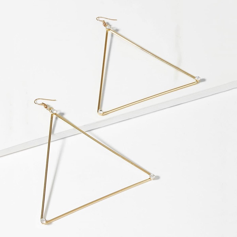 

Open Triangle Drop Earrings 1pair, Gold