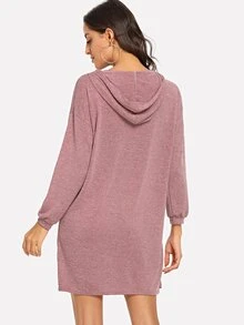 Our Lace Up Front Hoodie Dress is such a vibe - ROMWE