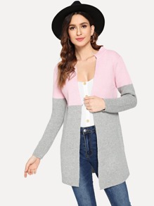 Two Tone Spliced Cardigan
