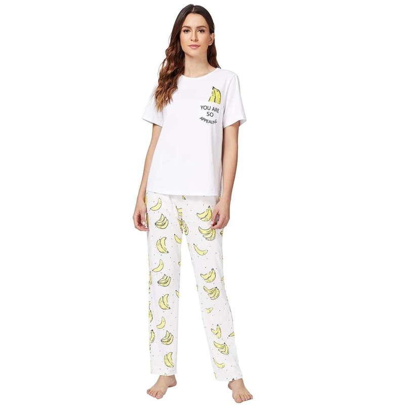 

Cat Print Top & Polka Dot Pants, Beige